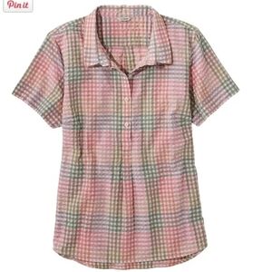 L.L. Bean Vacationland Seersucker Popover Shirt